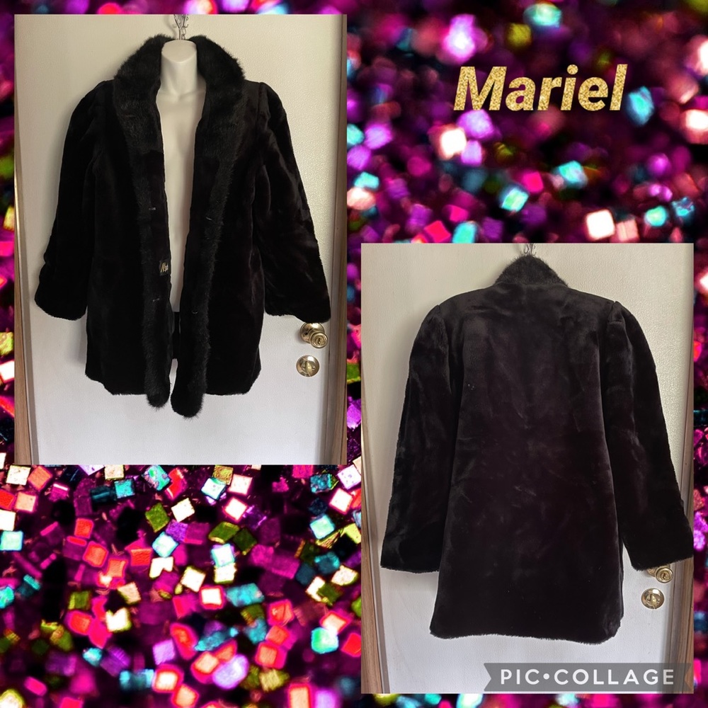 Mariel vintage black faux fur coat